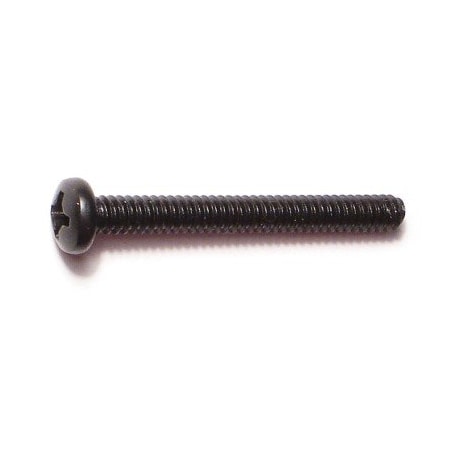 Midwest Fastener #6-32 x 1-1/4 in Phillips Pan Machine Screw, Black Oxide Steel, 20 PK 33145